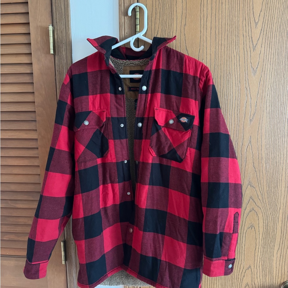 Water Repellent Flannel Hooded Shirt Jacket